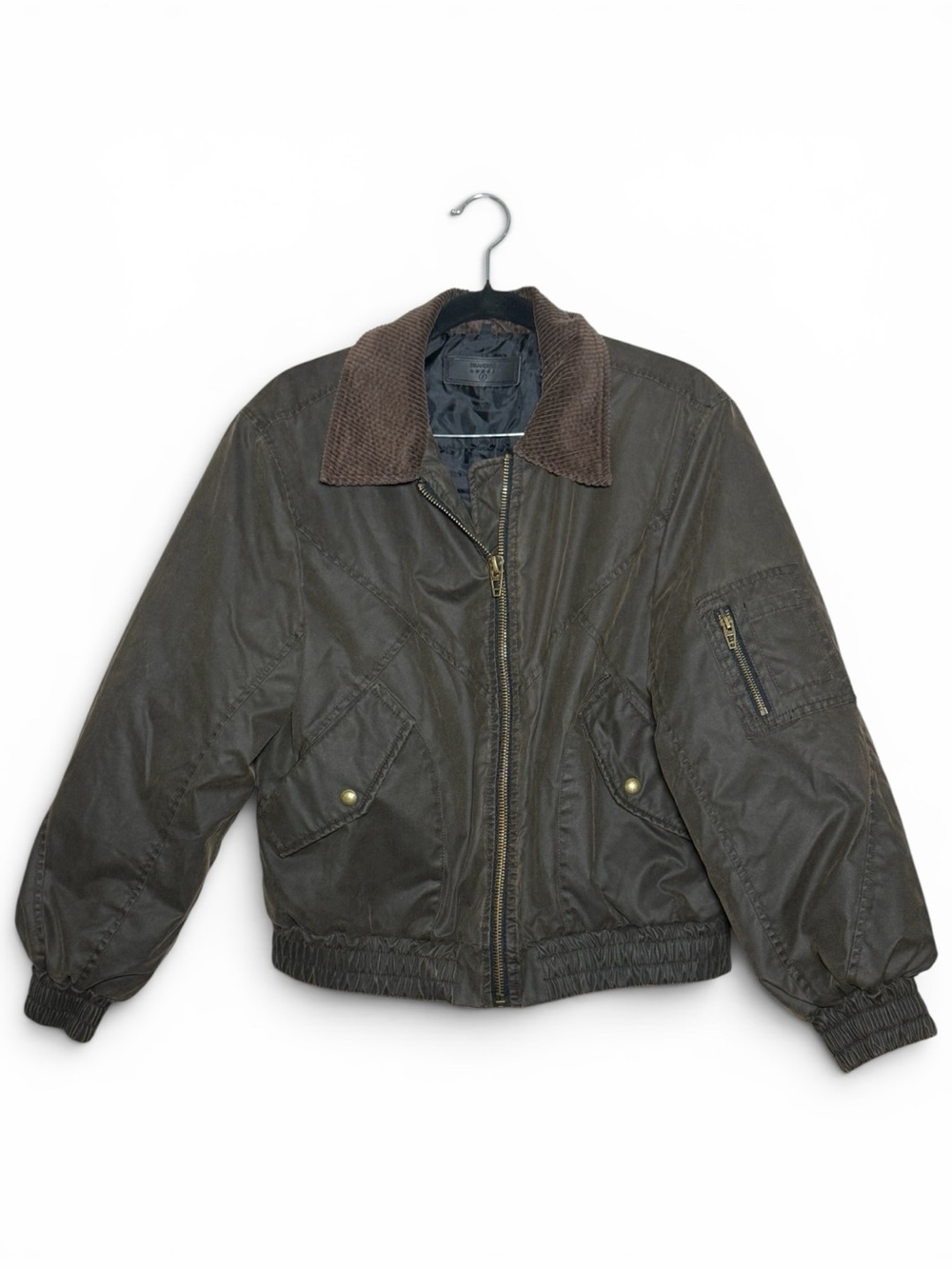 BlankNYC Utility Bomber Jacket Brown Cord Collar Size Small